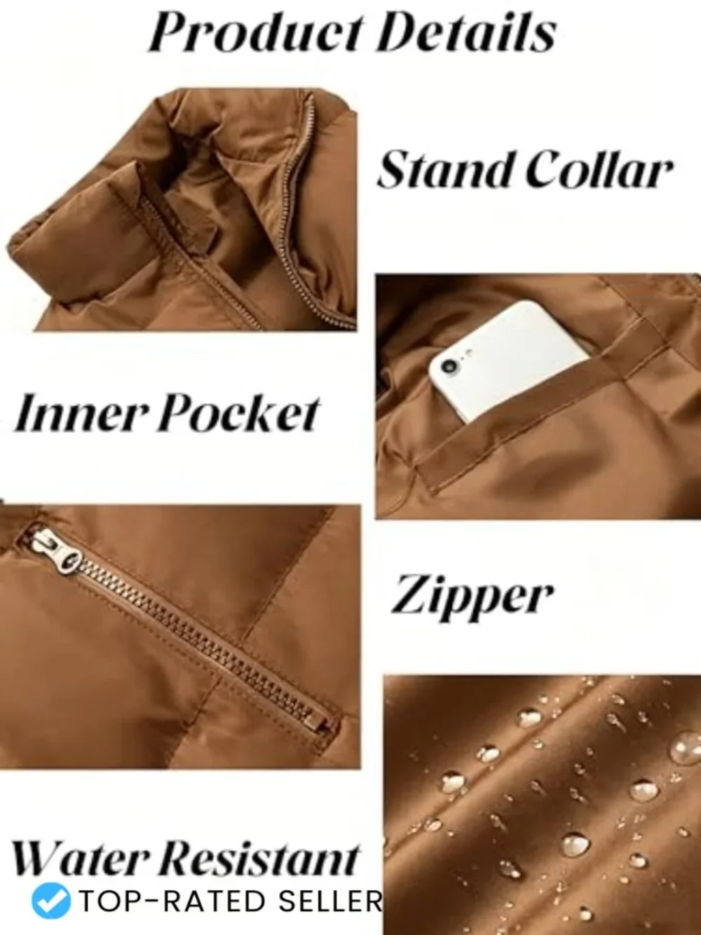 Men's Puffer Vest Sleeveless Quilted Jacket Warm Winter Outerwear Zip Pockets